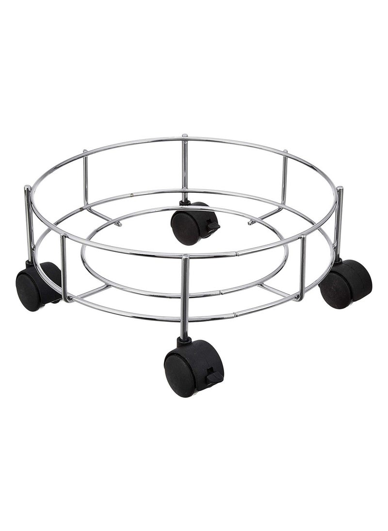 sulfar Sulfar Stainless Steel Gas Cylinder Trolly/LPG Gas Cylinder Stand Trolley with Wheels (Silver) | LPG Gas Cylinder Trolley with 4 Wheels (5mm)  - Image 1