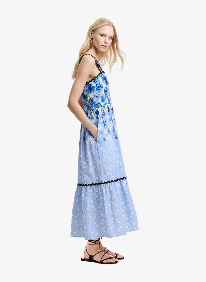 فرنش كونكشن Women's Blue Multi Ivy Cambria Sundress Dress