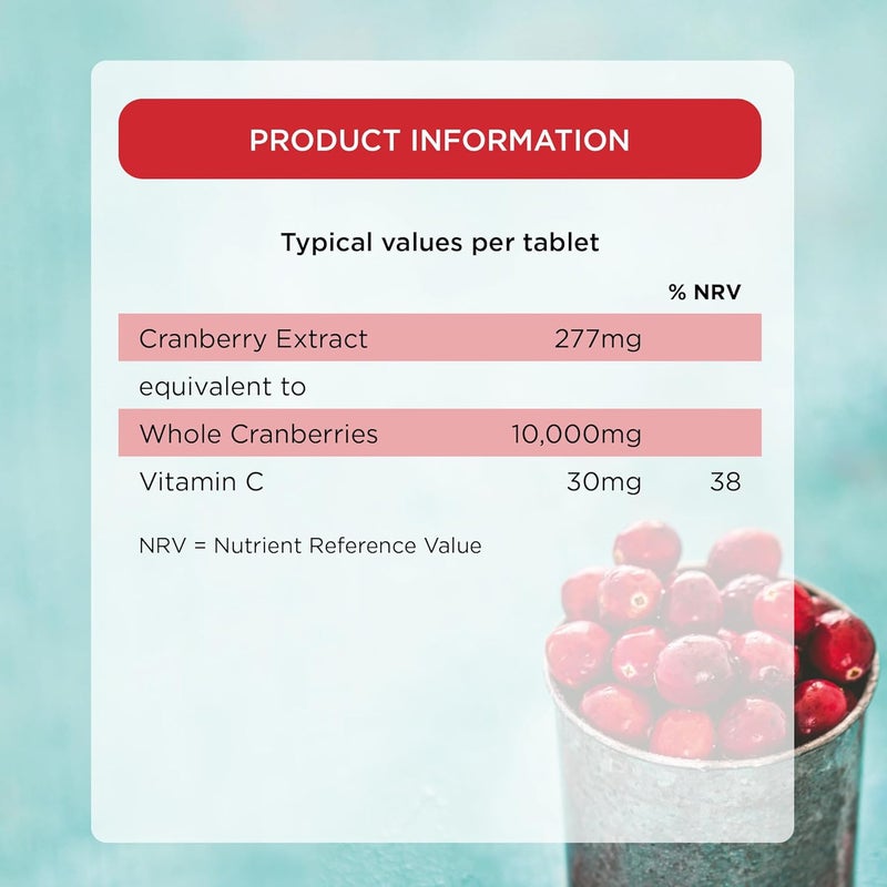Healthspan Cranberry 10000mg 120 Tablets 10000mg Whole Cranberries Support for Your Wellbeing and Immune Health Added Vitamin C Vegan - Image 5