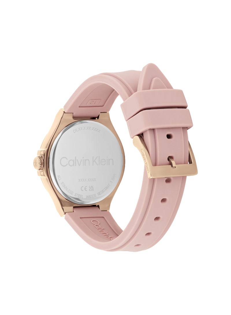 Calvin Klein Analogue Multifunction Quartz Watch for Women VIBRANCY Collection with Blush Silicone Bracelet - 25100108 - Image 2