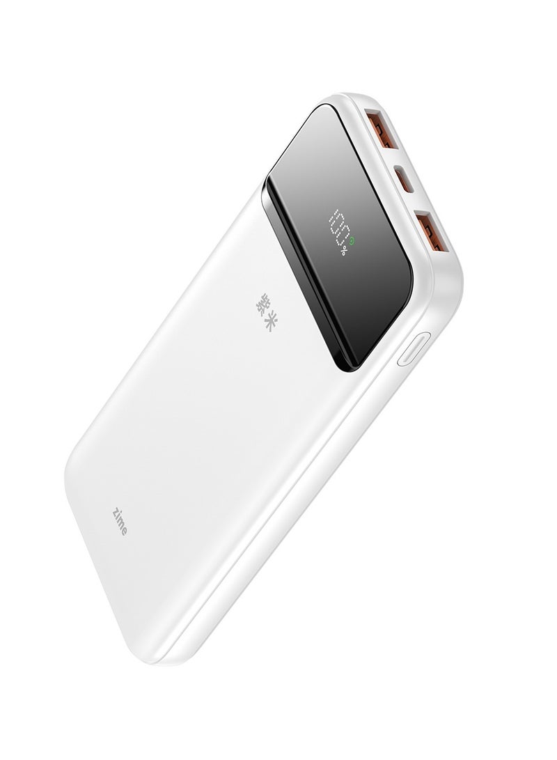 زيم بنك الطاقة zime B225، سعة 10000 مللي أمبير، شاحن محمول سريع بقدرة 22.5 واط كحد أقصى، منفذ USB-C واحد، منفذان USB-A، بطارية احتياطية لأجهزة iPhone من سلسلة 16/15/14/13، وGalaxy، وغيرها - Image 1