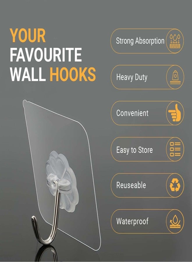 CLICKSY Adhesive Hooks for Wall Heavy Duty 6mm Nail Wall Hooks Adhesive for Photo Frame Hanging Hooks Wall Hook for Wall Hanging Without Drill (Flower Hook, 10-pcs) - Image 3