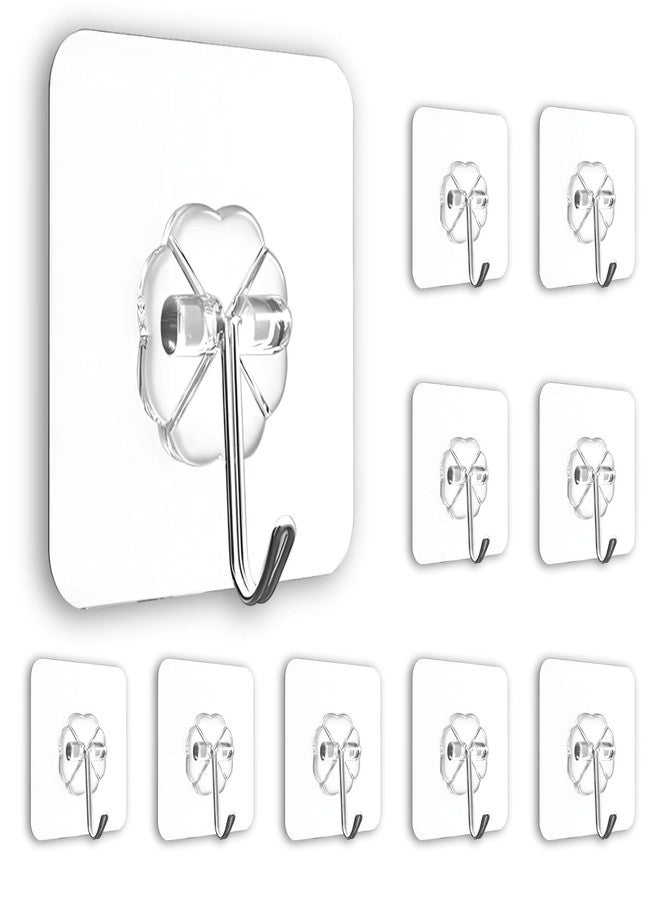 CLICKSY Adhesive Hooks for Wall Heavy Duty 6mm Nail Wall Hooks Adhesive for Photo Frame Hanging Hooks Wall Hook for Wall Hanging Without Drill (Flower Hook, 10-pcs) - Image 1
