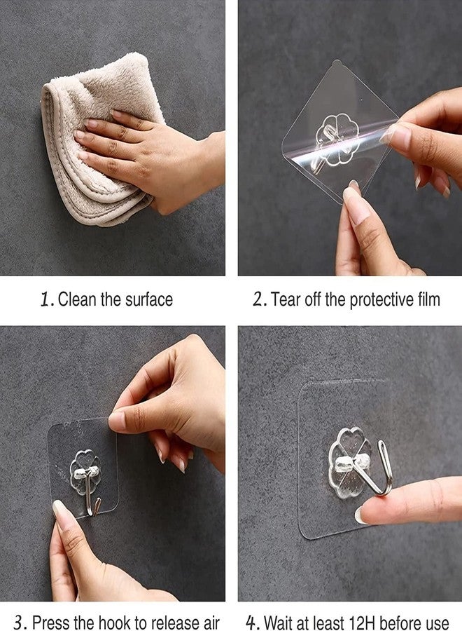 CLICKSY Adhesive Hooks for Wall Heavy Duty 6mm Nail Wall Hooks Adhesive for Photo Frame Hanging Hooks Wall Hook for Wall Hanging Without Drill (Flower Hook, 10-pcs) - Image 5