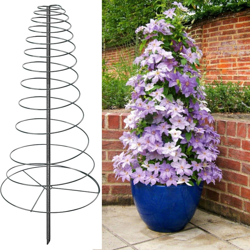 VRIEZOP Spiral Frame Trellis for Climbing Plants Outdoor Indoor - 44" Adjustable Heavy Duty Metal Garden Plant Support with Anti-Wobble Screws,for Pole Beans,Tomato, Sweet Pea,Clematis,Potted Plants,Vine - Image 1