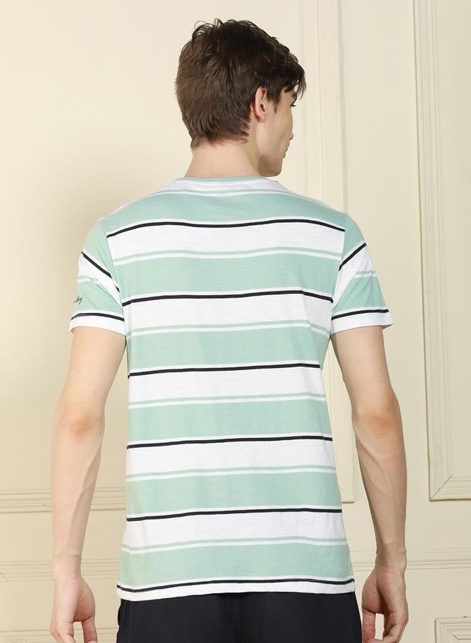 Dennis Lingo Regular Fit Light Blue Cotton T-Shirt Crew Neck - Image 2