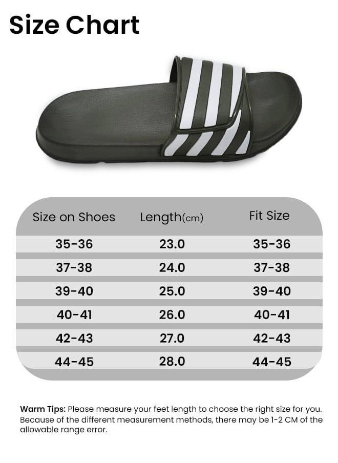 Generic Ultra Comfort Non-Slip Slides Arch Support Striped Sandals Slippers for Women and Men Shower Sandals for Indoor and Outdoor Use, Black  - Image 5