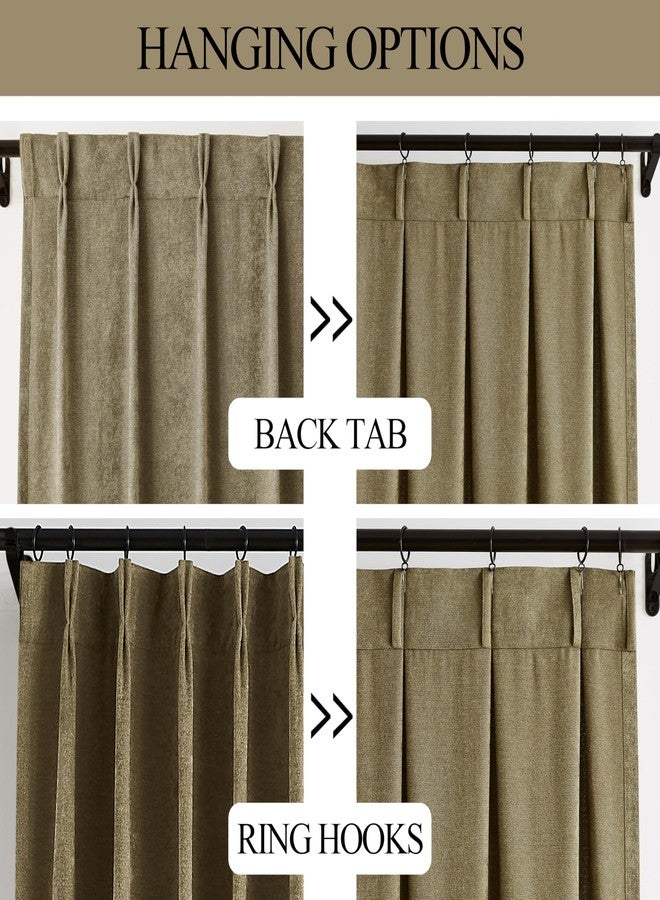 Vision Home Mocha Brown Pinch Pleated Curtains Velvet Chenille Light Filtering Window Curtains 84 inches for Living Room Bedroom Semi Sheer Pinch Pleat Drapes with Hooks 2 Panels 36" Wx84L,Mink - Image 3