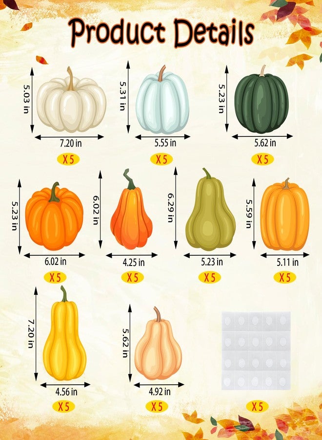 Lucleag 45 PCS Pumpkin Cutouts for Bulletin Board Decoration, Thanksgiving Fall Autumn Pumpkins Cutouts Pumpkin Cut Outs for Fall Autumn Party School Classroom Bulletin Board Decoration - Image 2