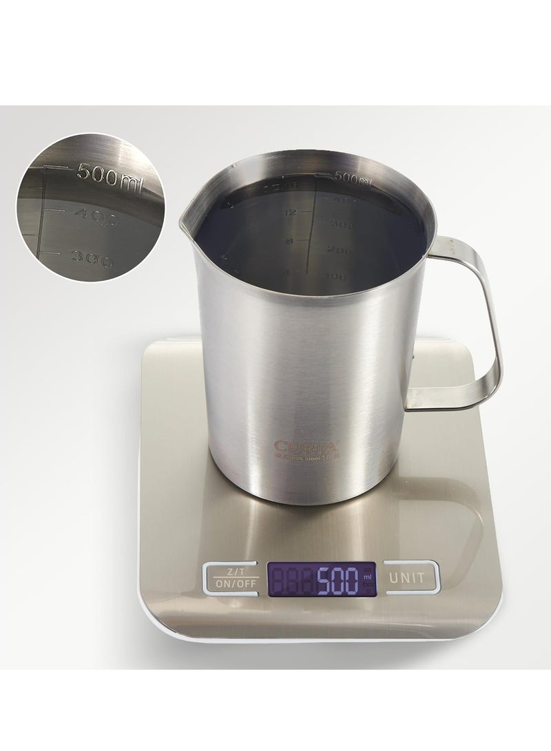 KASTWAVE Stainless Steel Measuring Cup, with Handle and Pour Lip, Metal Pitcher, Oz and ML Marking, for Baking and Cooking, Dishwasher, Freezer, and Preheated Oven Safe, Essential Kitchen Tools, 16OZ/500ML - Image 4