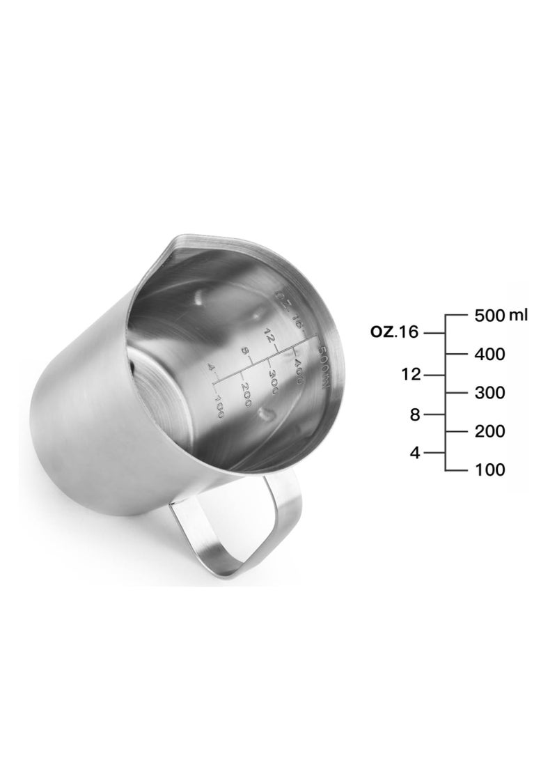 KASTWAVE Stainless Steel Measuring Cup, with Handle and Pour Lip, Metal Pitcher, Oz and ML Marking, for Baking and Cooking, Dishwasher, Freezer, and Preheated Oven Safe, Essential Kitchen Tools, 16OZ/500ML - Image 5