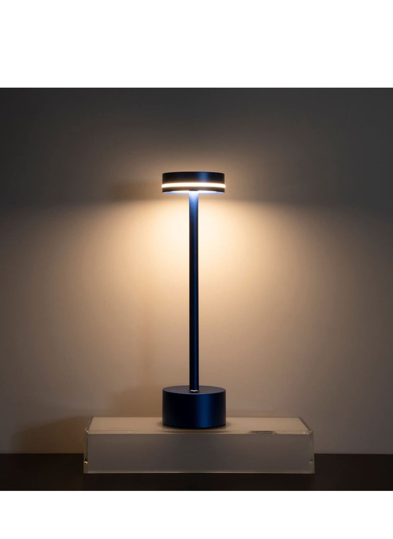 Generic Rechargeable Cordless Table Lamp, Modern LED Desk Lamp with Touch Sensor, Aluminum Shell,  3 Colors Stepless Dimming, USB-C Charging Port, Portable Bedside Lamp for Restaurant/Indoor/Outdoor(Black)  - Image 1