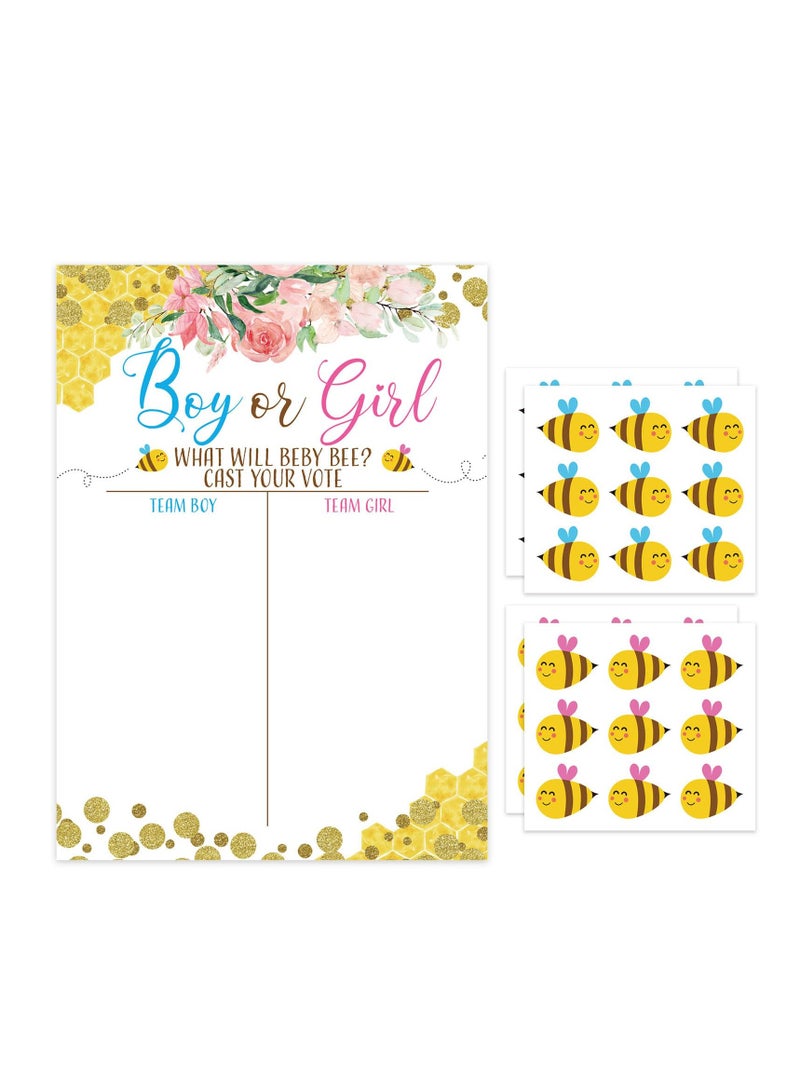 Excefore Baby Gender Reveal Board, Party Supplies Kit with Decorations Games Gender Reveal Voting Poster Board with Stickers, Chalkboard Design Party Games Kit (Bee) - Image 2