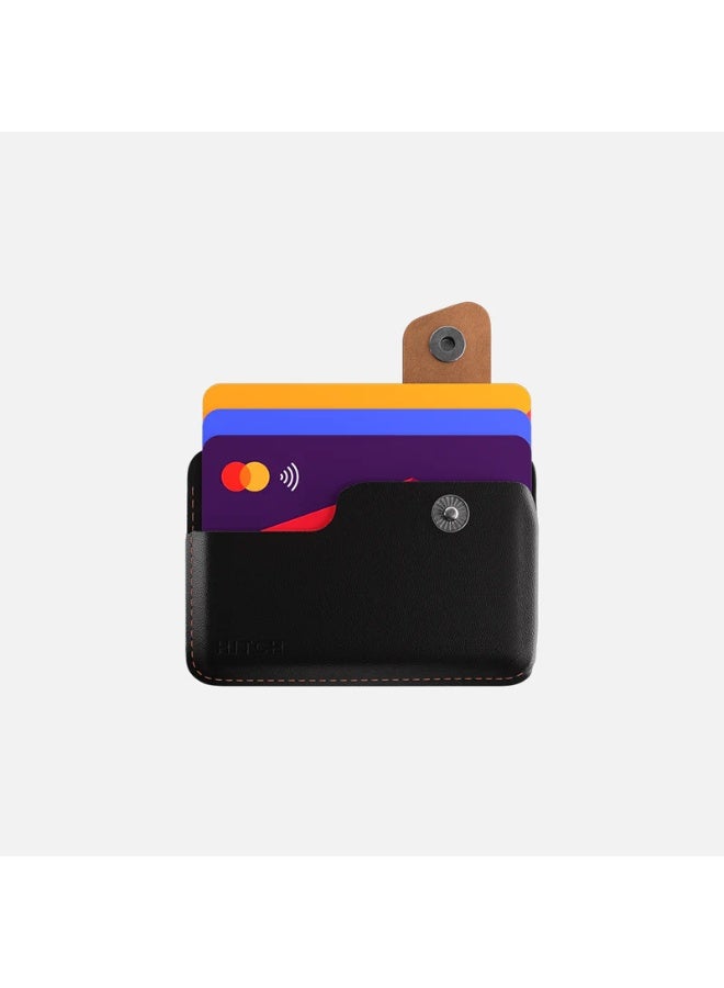 Hitch Snap Cardholder -lether nature Black/Brown - Image 1