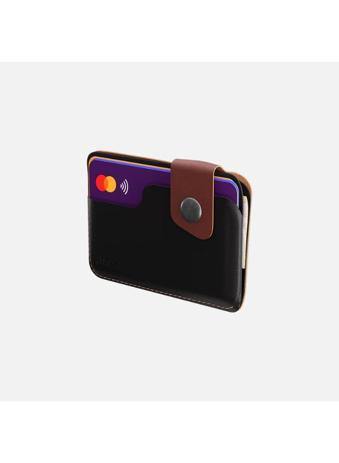 Hitch Snap Cardholder -lether nature Black/Brown - Image 2