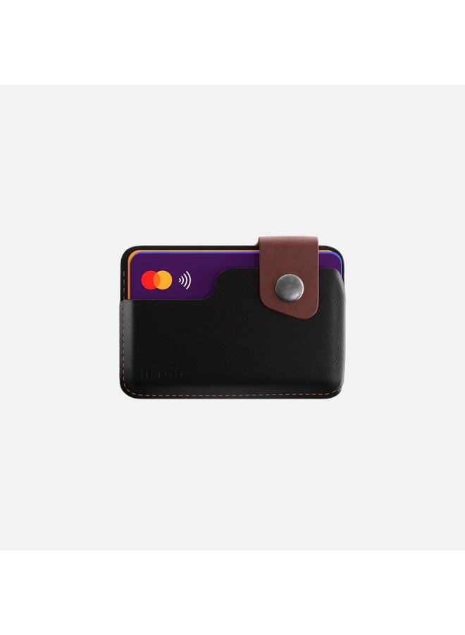 Hitch Snap Cardholder -lether nature Black/Brown - Image 5