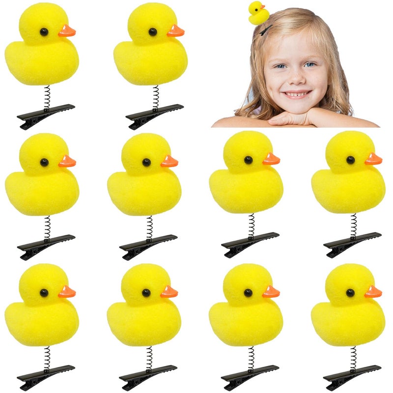 10 Pcs Duck Hair Clips Yellow Duck Hair Clips for Adults and Children Kawaii Cartoon Duck Hair Accessories for School Home Party Props