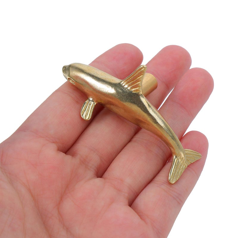 Vintage Brass Dolphin Cabinet Knob Drawer Pull For Bathroom Kitchen Cupboard Hardware - Image 5