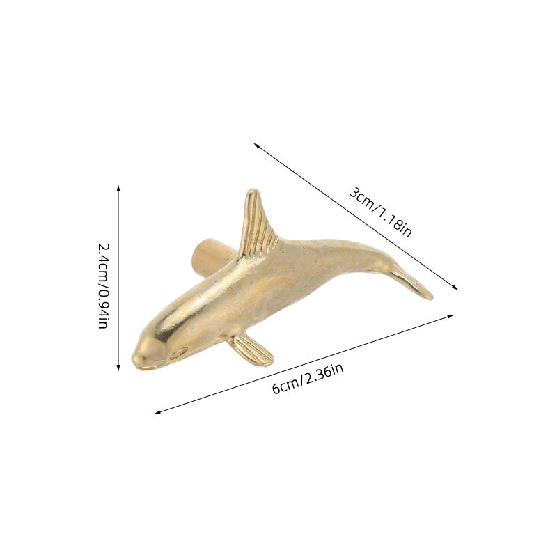 Vintage Brass Dolphin Cabinet Knob Drawer Pull For Bathroom Kitchen Cupboard Hardware - Image 3
