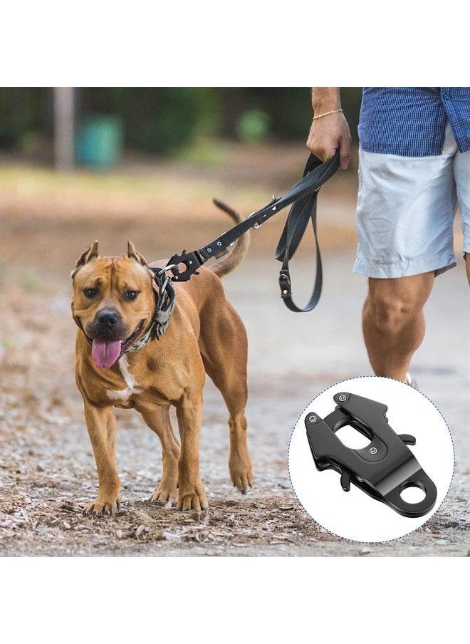 Reginary 2 Pcs Frog Clip Dog Leash Clip for Linking Black Pet Collar Clasp Quick Release Frog Cable Dog Leash Buckle Dog Chain Buckle Replacement Clasp  - Image 4