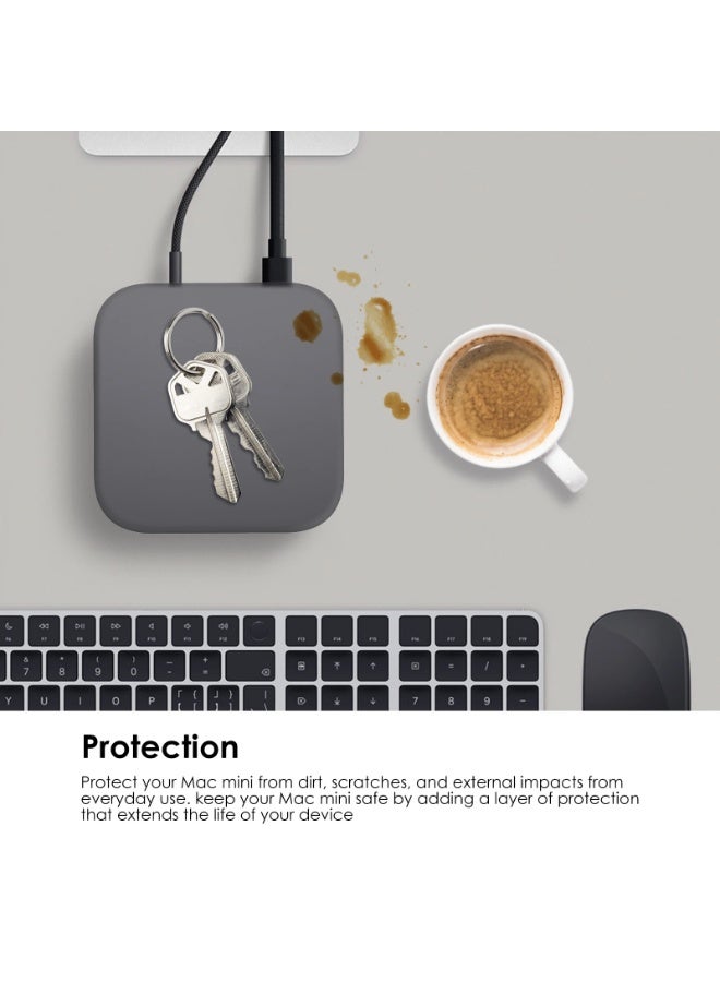 Black Silicone Protective Case for Mac mini 2024 | Dustproof u0026 Shockproof Cover with Heat Dissipation Cutouts - Image 2
