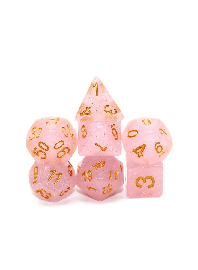 HD DND Dice Set RPG Polyhedral Dice Fit Dungeons and Dragons(D&D) Pathfinder MTG Role Playing Dice (Pink) - Image 2