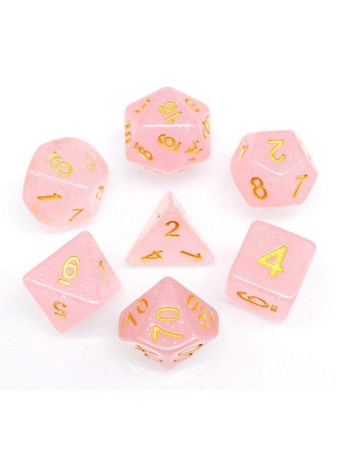 HD DND Dice Set RPG Polyhedral Dice Fit Dungeons and Dragons(D&D) Pathfinder MTG Role Playing Dice (Pink) - Image 1