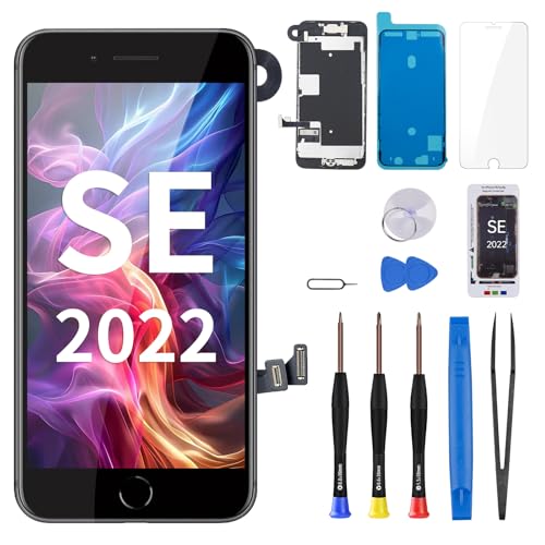 DGSCSMY for iPhone SE 3rd / 2nd Generation and for iPhone 8 Screen Replacement with Home Button 4.7" SE3 LCD Display SE 2022 3D Touch Digitizer with Ear Speaker Front Camera Full Repair Tools Kit - Image 1