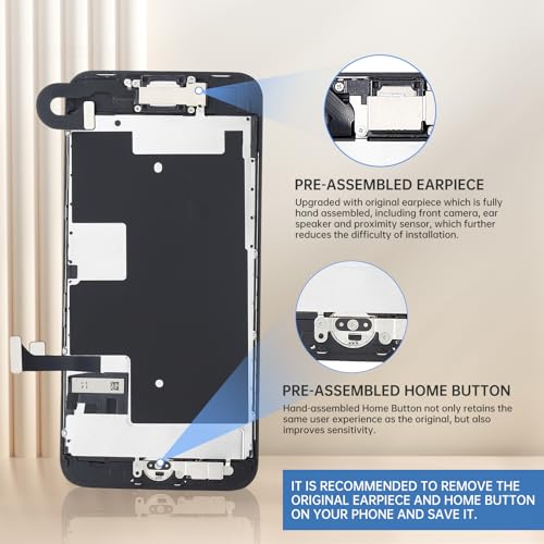 DGSCSMY for iPhone SE 3rd / 2nd Generation and for iPhone 8 Screen Replacement with Home Button 4.7" SE3 LCD Display SE 2022 3D Touch Digitizer with Ear Speaker Front Camera Full Repair Tools Kit - Image 3