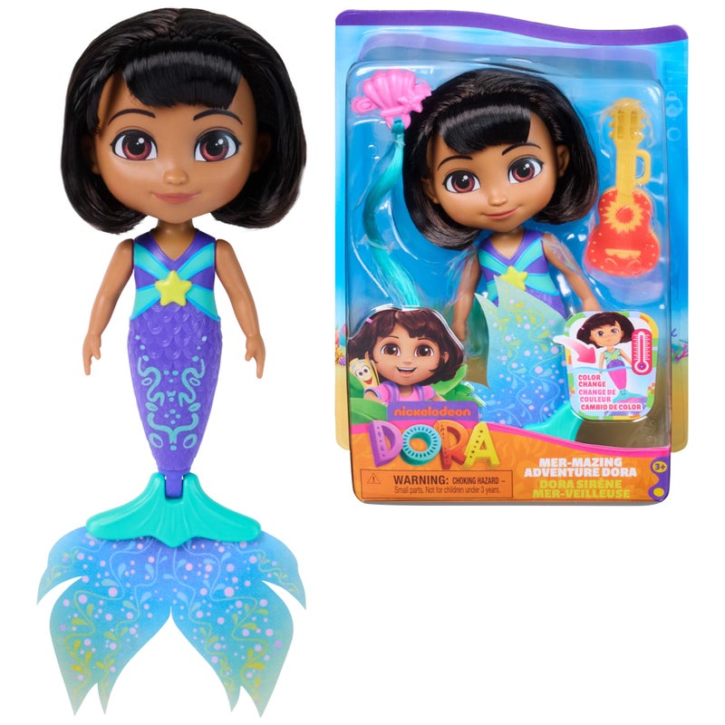 Dora, Mer-Mazing Adventure Dora, Color Changing Mermaid Doll with 2 Accessories, Kids Toys for Girls & Boys Ages 3 and Up - Image 1
