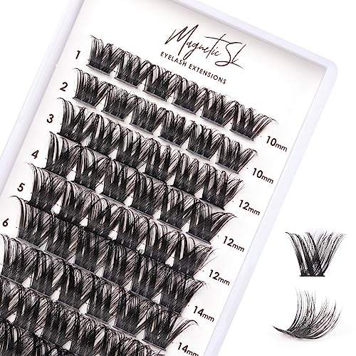 Magnetic SL Cluster Lashes 72 Individual Lashes Clusters Eyelash Extensions False Eyelashes DIY Lash Extension Reusable False Eyelashes Natural Look Mix 10-16mm C D Curl-DM27 - Image 1