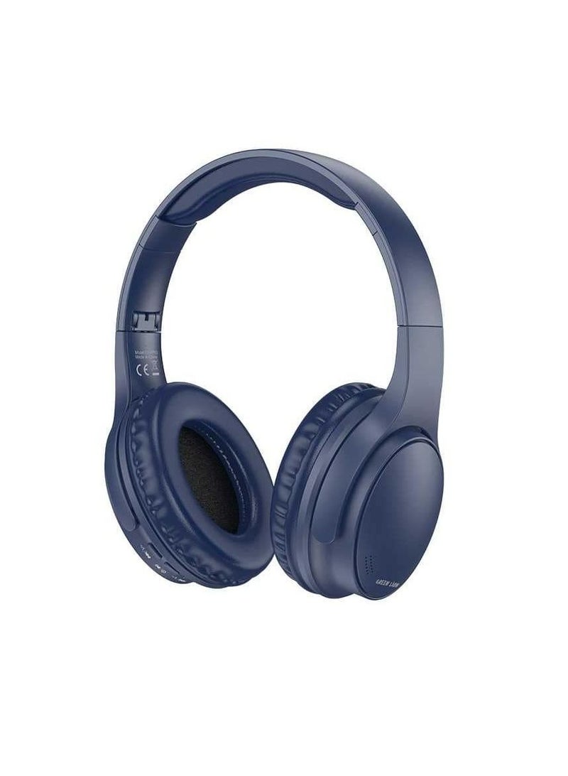 GREEN LION Comfort Plus Headphone Wireless Version 5.3 4mm Speaker 7 Hours Playtime Thin & Light Comfortable to Wear with Control Buttons - Blue - Image 1