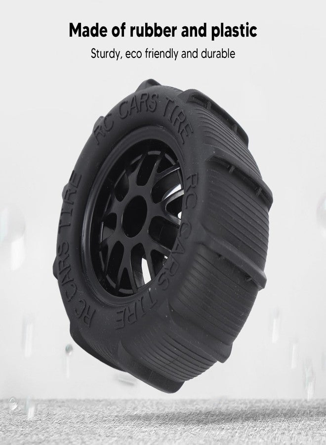 KUIDAMOS 4 Pcs RC Beach Wheels, Hard Wearing RC Desert Tires Strong Cushioning Rubber Plastic for Sand 80mm Diameter, 40mm Width For 12mm Coupler 1/14 1/16 1/18 Proportional Vehicle - Image 5