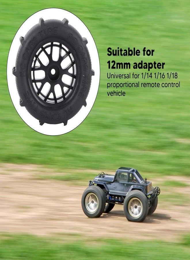 KUIDAMOS 4 Pcs RC Beach Wheels, Hard Wearing RC Desert Tires Strong Cushioning Rubber Plastic for Sand 80mm Diameter, 40mm Width For 12mm Coupler 1/14 1/16 1/18 Proportional Vehicle - Image 2