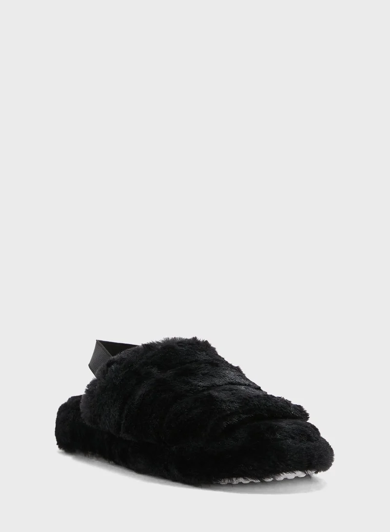 Ginger Quilted Furry Slingback Bedroom Slipper