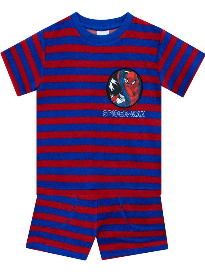 MARVEL تي شيرت وشورتات | مجموعة ملابس سبايدرمان للأولاد | تي شيرت وشورت ملون للأطفال 3T - Image 1