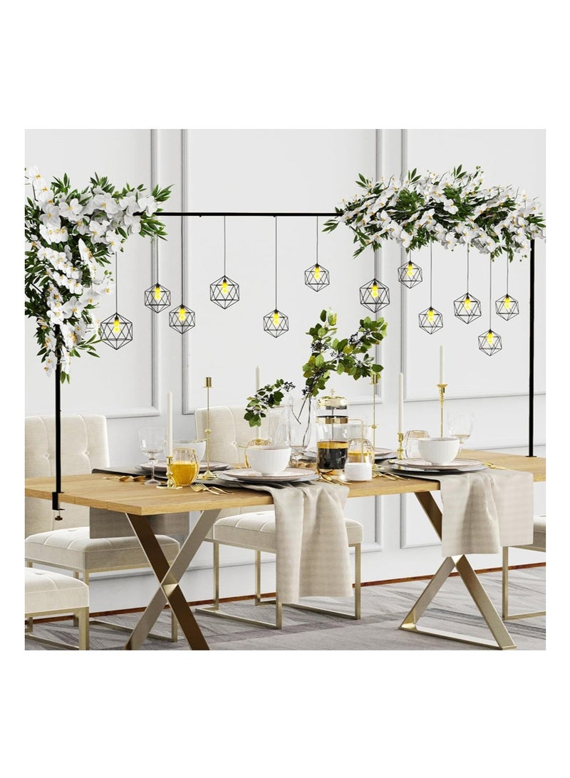 TAPIT Wedding Over-the-Table Decor Stand, Adjustable Width Metal Arch Stand for Centerpiece Floral Arrangements, Party Dining Table Decor Rod Stand (Black) - Image 1