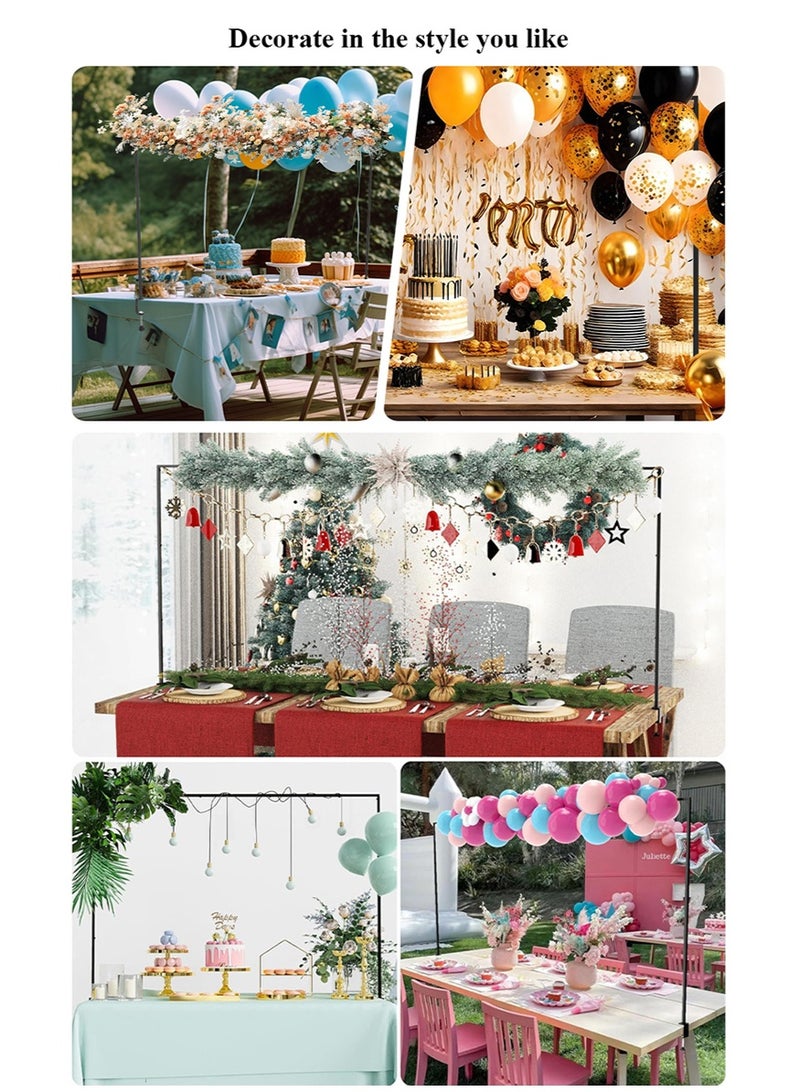 TAPIT Wedding Over-the-Table Decor Stand, Adjustable Width Metal Arch Stand for Centerpiece Floral Arrangements, Party Dining Table Decor Rod Stand (Black) - Image 4