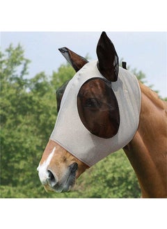 Generic Breathable Horse Fly Mask Equine Face Protection Grey 