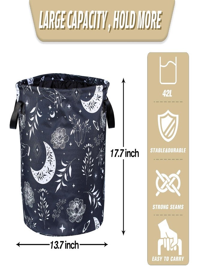 NUTAINLA Gothic Moon Laundry Basket Moon Phase Foldable Oxford Cloth Funny Tote Bag Laundry Hamper Clothes Storage Bucket Organizer For Bathroom/Laundry Storage/Bedroom 17.7x13.7 Inch - Image 2