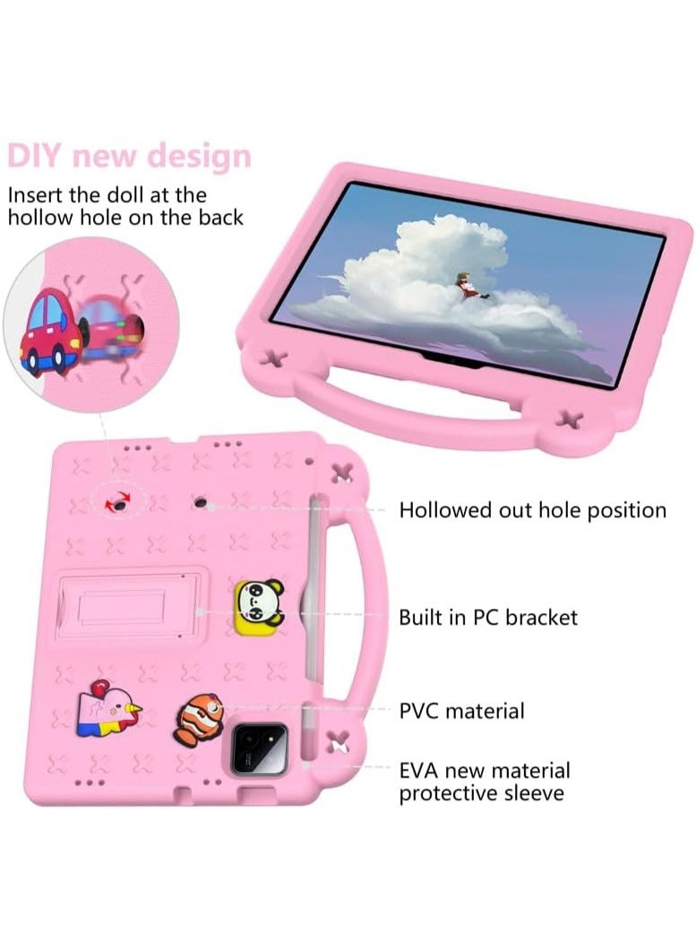 Tablet Case for Xiaomi Pad 7/Pad 7 Pro 11.2 Inch 2024, Kids Friendly Universal Shockproof Protective Case with Stand Handle (Pink) - Image 5