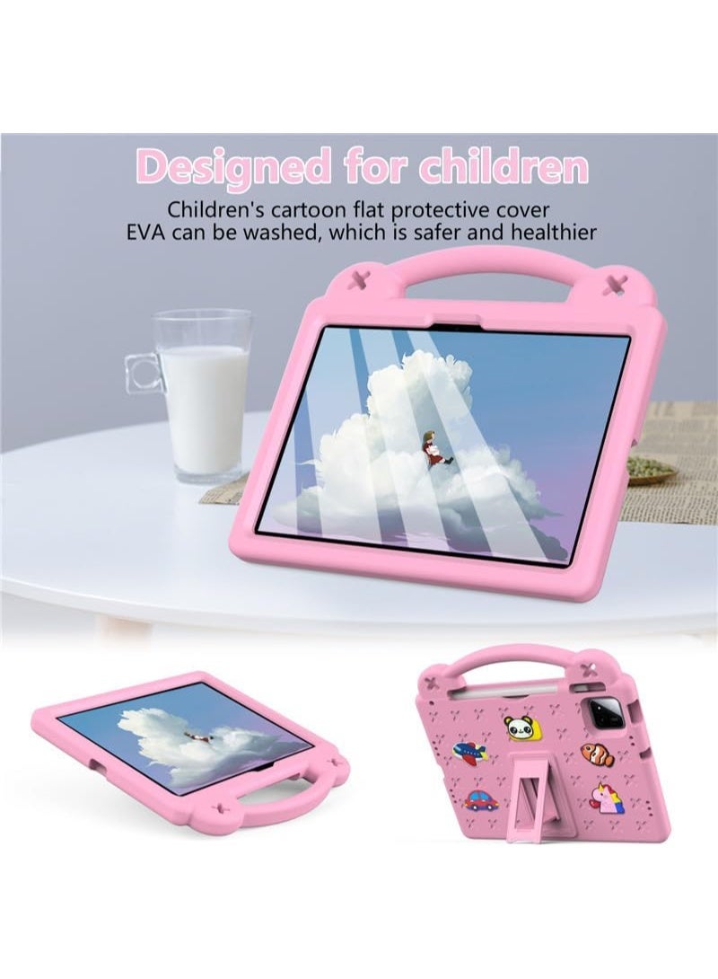 Tablet Case for Xiaomi Pad 7/Pad 7 Pro 11.2 Inch 2024, Kids Friendly Universal Shockproof Protective Case with Stand Handle (Pink) - Image 2