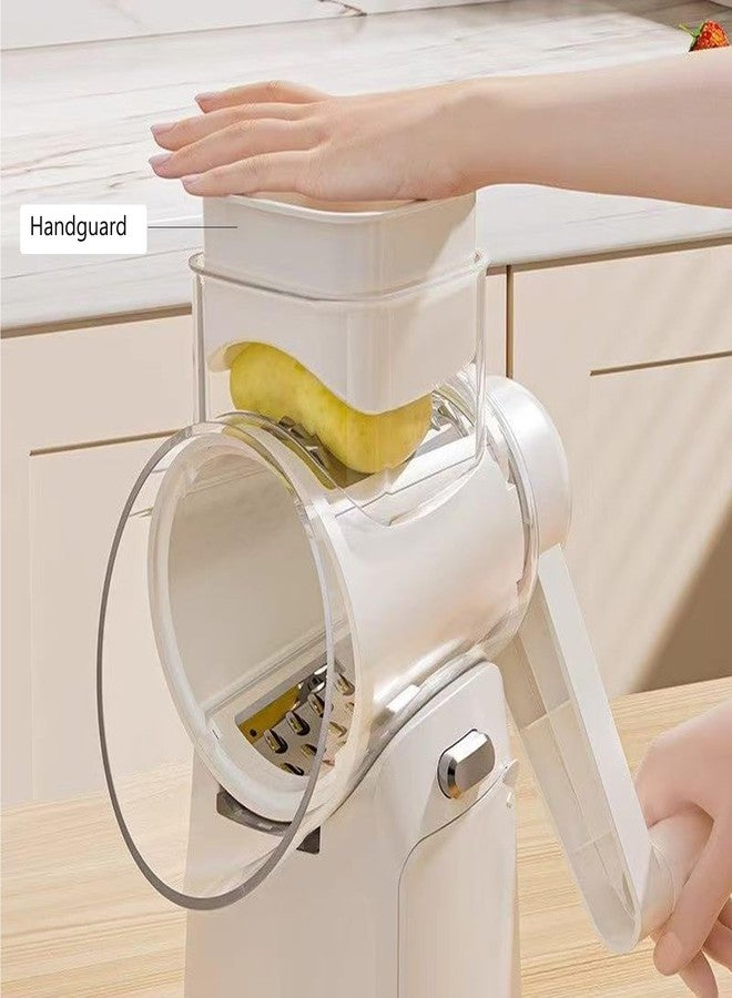 RULA Rotary Cheese Grater Hand Crank Vegetable Chopper Slicer Set, Fruit Cutter Veggie Shredder Food Dicer Chopping Cooking for Nuts Onion Tomato Potato Salad Garlic Cucumber Carrot and Cabbage - Image 5