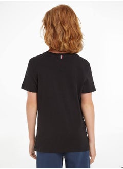 TOMMY HILFIGER Boys' Essential Organic Cotton T-Shirt, Black  - Image 4