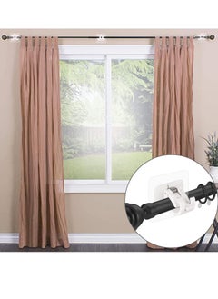 Bukela Self Adhesive Curtain Rod Bracket, 6 Pcs Nail Free Adjustable Rod Bracket Holder, Adjustable Drapery Towel Holder Fixing Hook for Home Bathroom Kitchen Hotel (White)  - Image 2