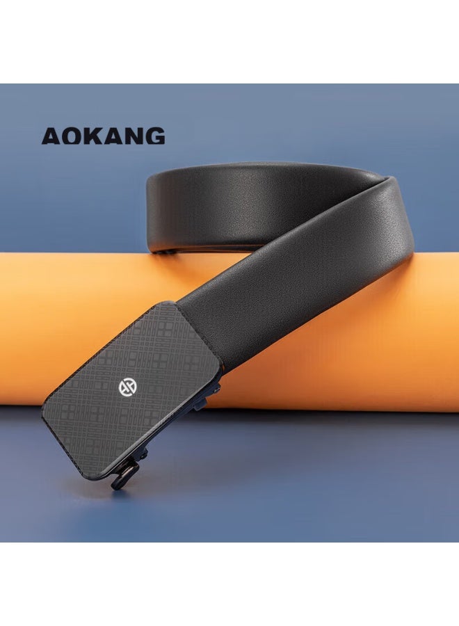 Aokang Men's Automatic Buckle Leather Belt, Business Genuine Leather Trouser Belt, Qixi Valentine's Day Gift For Boyfriend - Image 5