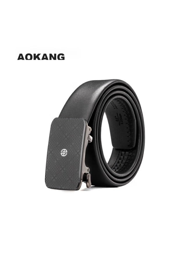 Aokang Men's Automatic Buckle Leather Belt, Business Genuine Leather Trouser Belt, Qixi Valentine's Day Gift For Boyfriend - Image 1