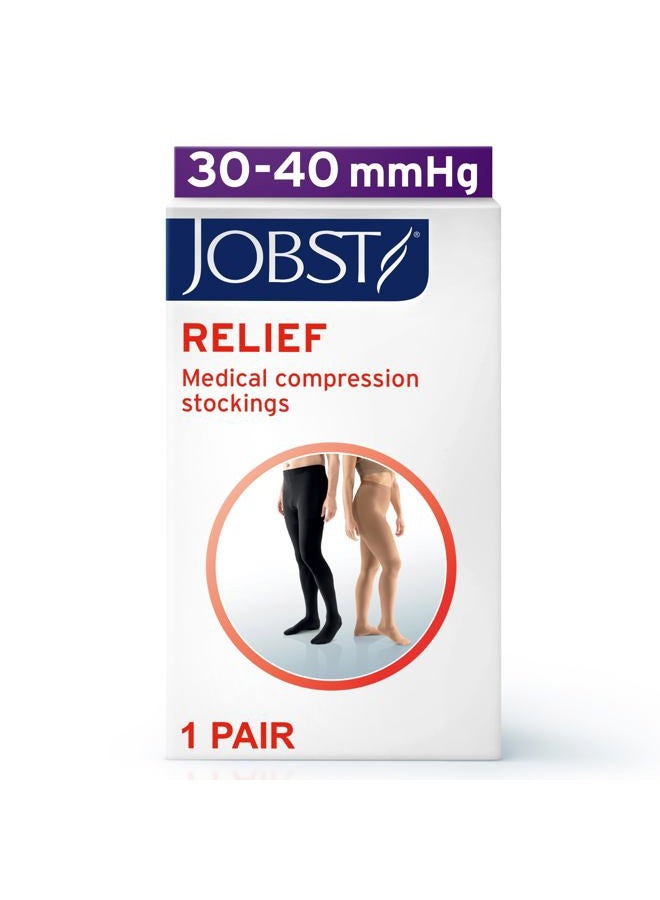 JOBST جوارب ضغط متدرجة عالية الخصر 30-40 مم زئبقي - تصميم مريح للجنسين - أصابع مغلقة، بيج، كبير - Image 2