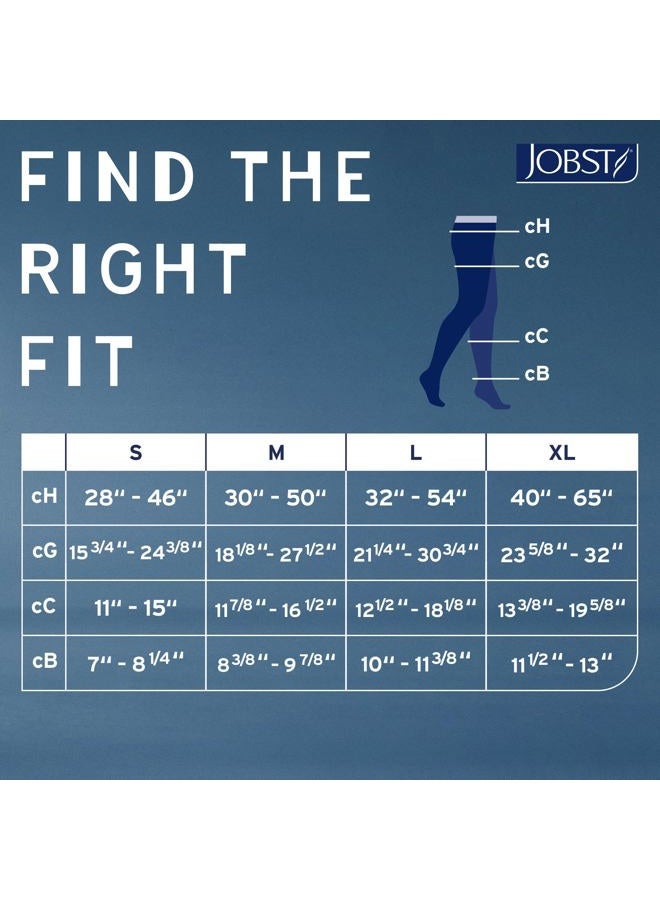 JOBST جوارب ضغط متدرجة عالية الخصر 30-40 مم زئبقي - تصميم مريح للجنسين - أصابع مغلقة، بيج، كبير - Image 5