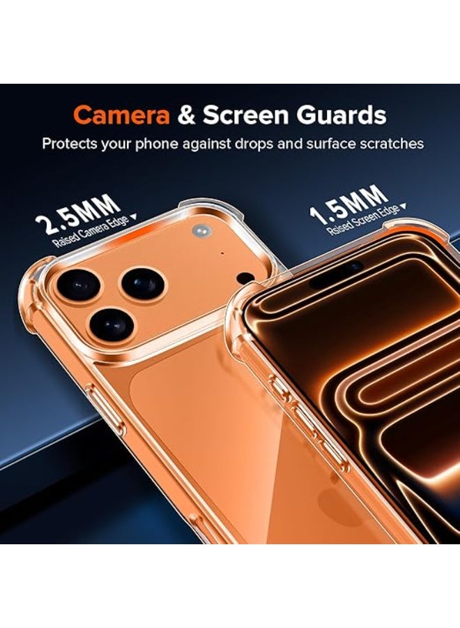 Anti-Yellowing Clear Case for iPhone 17 PRO Max, [Military Grade Shockproof] Shock-Absorbing Clear Case with Soft TPU Bumper - Image 2